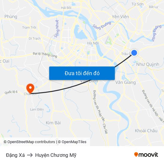 Đặng Xá to Huyện Chương Mỹ map