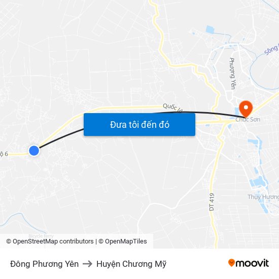 Đông Phương Yên to Huyện Chương Mỹ map