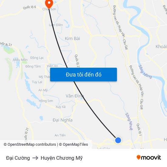 Đại Cường to Huyện Chương Mỹ map