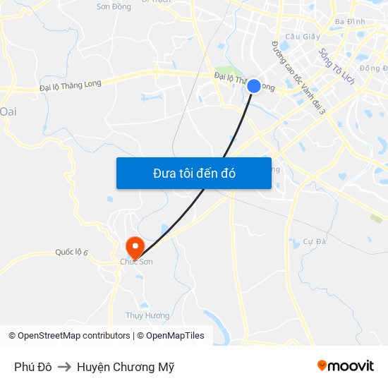 Phú Đô to Huyện Chương Mỹ map