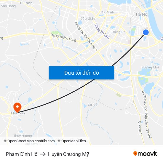 Phạm Đình Hổ to Huyện Chương Mỹ map