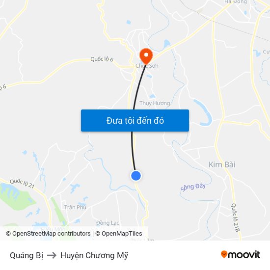 Quảng Bị to Huyện Chương Mỹ map