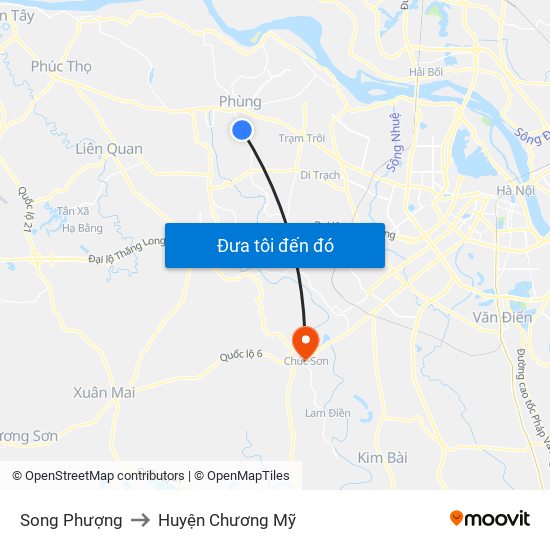 Song Phượng to Huyện Chương Mỹ map