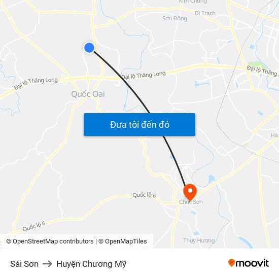 Sài Sơn to Huyện Chương Mỹ map