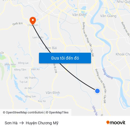 Sơn Hà to Huyện Chương Mỹ map