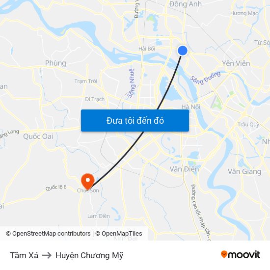 Tầm Xá to Huyện Chương Mỹ map