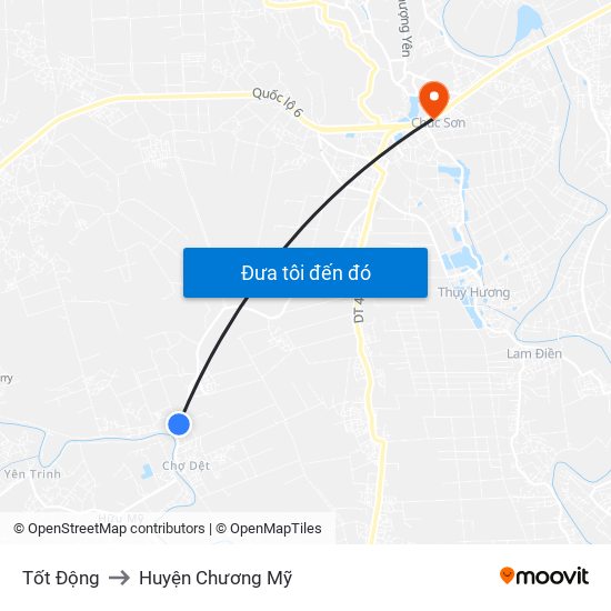 Tốt Động to Huyện Chương Mỹ map