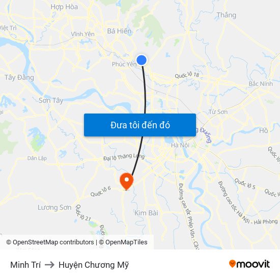 Minh Trí to Huyện Chương Mỹ map