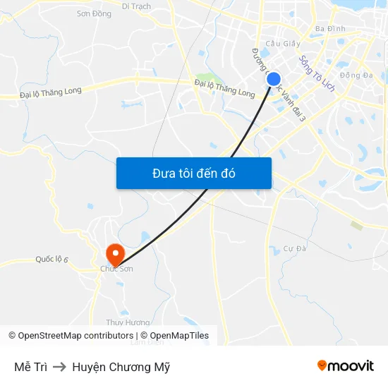 Mễ Trì to Huyện Chương Mỹ map