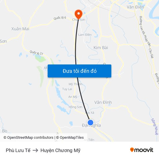 Phù Lưu Tế to Huyện Chương Mỹ map