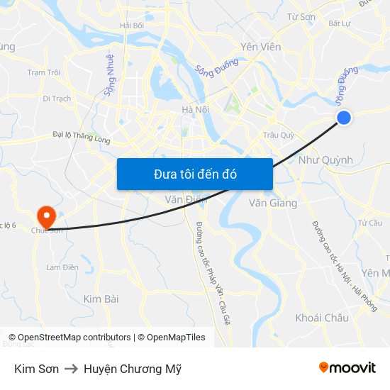 Kim Sơn to Huyện Chương Mỹ map