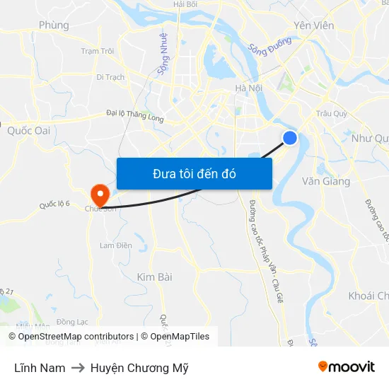 Lĩnh Nam to Huyện Chương Mỹ map