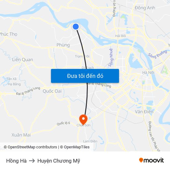 Hồng Hà to Huyện Chương Mỹ map