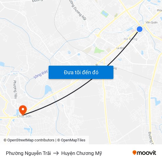 Phường Nguyễn Trãi to Huyện Chương Mỹ map