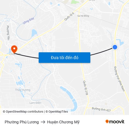 Phường Phú Lương to Huyện Chương Mỹ map