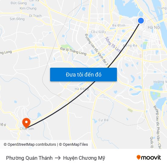 Phường Quán Thánh to Huyện Chương Mỹ map