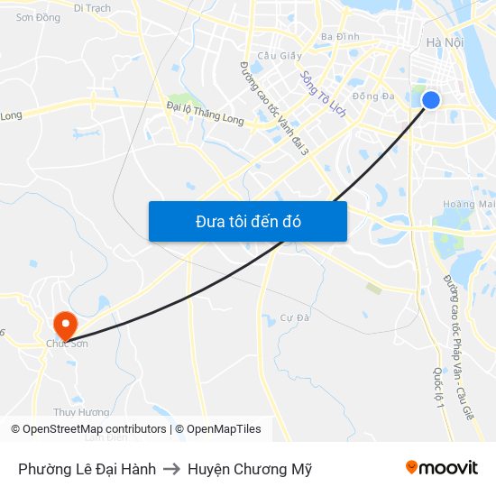 Phường Lê Đại Hành to Huyện Chương Mỹ map