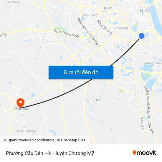 Phường Cầu Dền to Huyện Chương Mỹ map