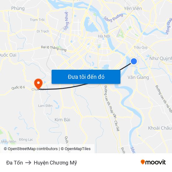 Đa Tốn to Huyện Chương Mỹ map