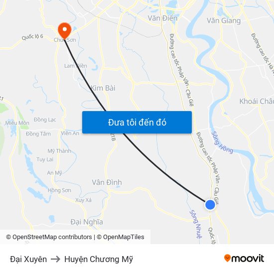 Đại Xuyên to Huyện Chương Mỹ map