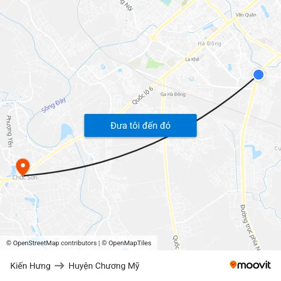 Kiến Hưng to Huyện Chương Mỹ map