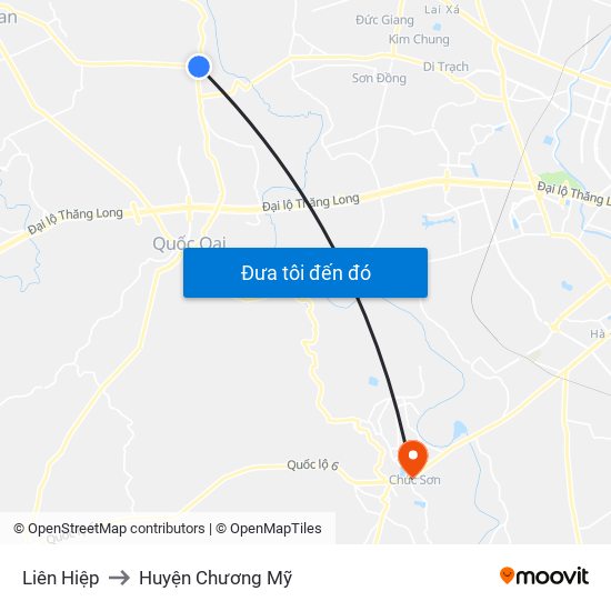 Liên Hiệp to Huyện Chương Mỹ map