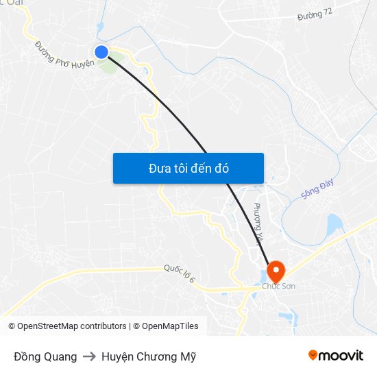 Đồng Quang to Huyện Chương Mỹ map