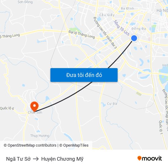 Ngã Tư Sở to Huyện Chương Mỹ map