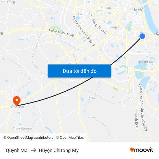 Quỳnh Mai to Huyện Chương Mỹ map