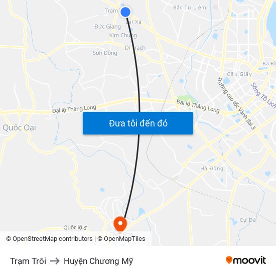 Trạm Trôi to Huyện Chương Mỹ map