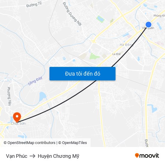 Vạn Phúc to Huyện Chương Mỹ map