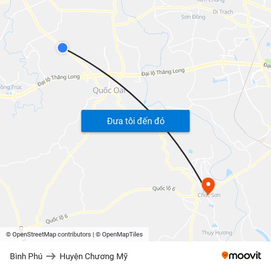 Bình Phú to Huyện Chương Mỹ map