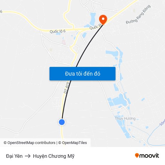 Đại Yên to Huyện Chương Mỹ map