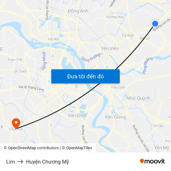 Lim to Huyện Chương Mỹ map