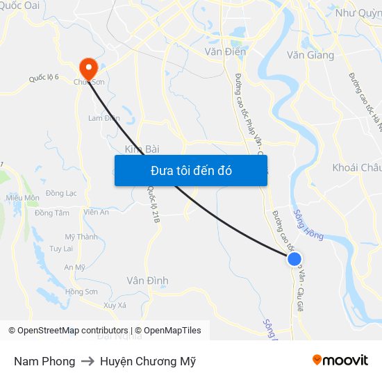 Nam Phong to Huyện Chương Mỹ map
