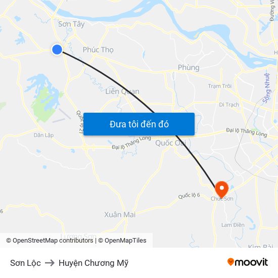 Sơn Lộc to Huyện Chương Mỹ map
