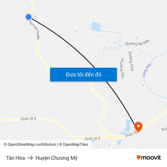 Tân Hòa to Huyện Chương Mỹ map