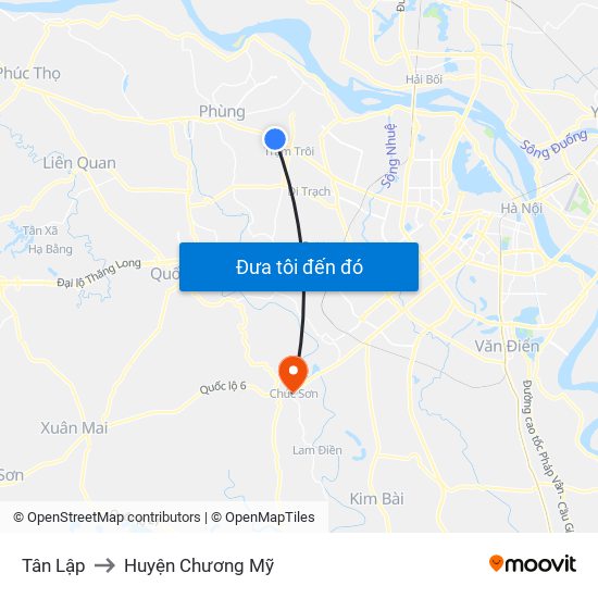 Tân Lập to Huyện Chương Mỹ map