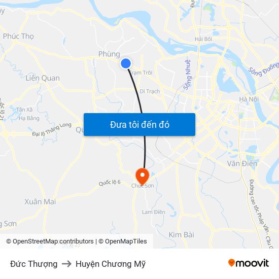 Đức Thượng to Huyện Chương Mỹ map