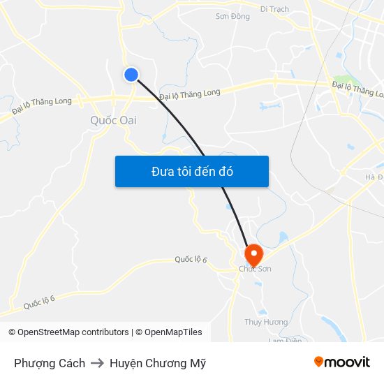 Phượng Cách to Huyện Chương Mỹ map