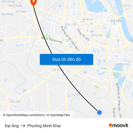 Đại Áng to Phường Minh Khai map