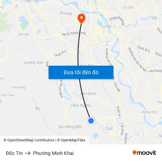 Đốc Tín to Phường Minh Khai map