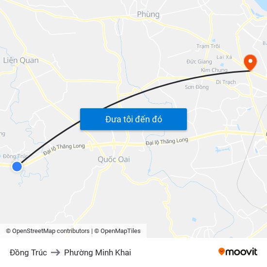 Đồng Trúc to Phường Minh Khai map