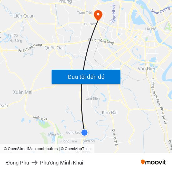 Đồng Phú to Phường Minh Khai map