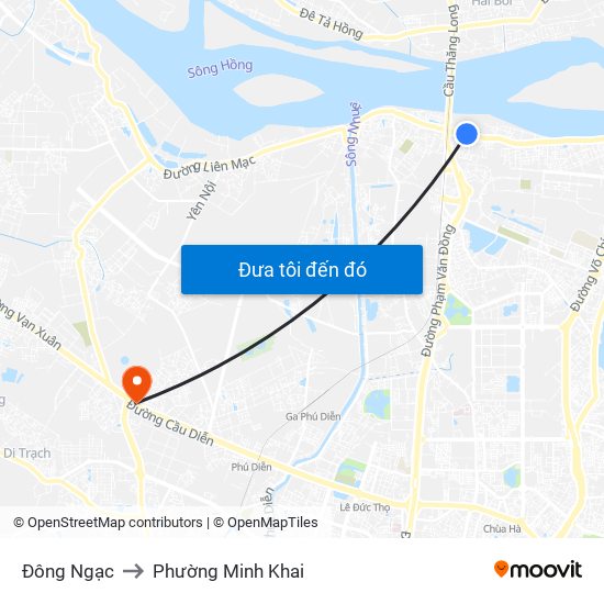 Đông Ngạc to Phường Minh Khai map