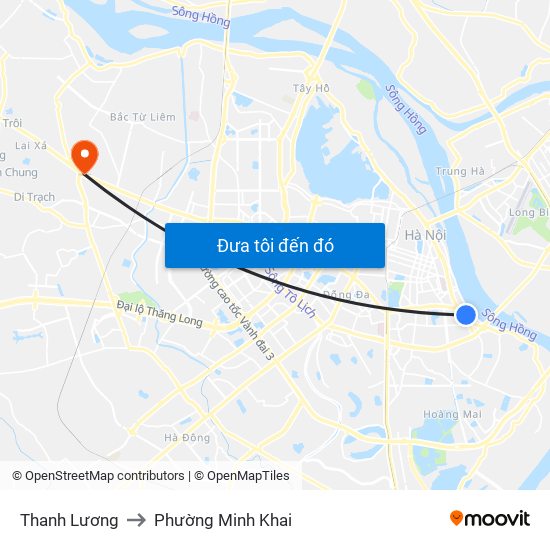 Thanh Lương to Phường Minh Khai map