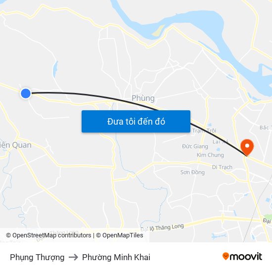 Phụng Thượng to Phường Minh Khai map