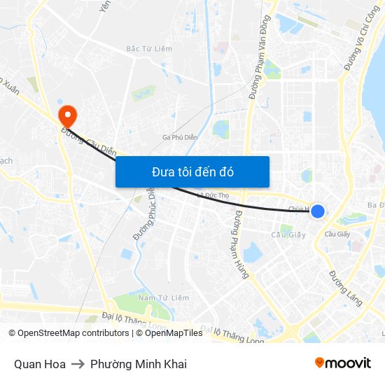 Quan Hoa to Phường Minh Khai map