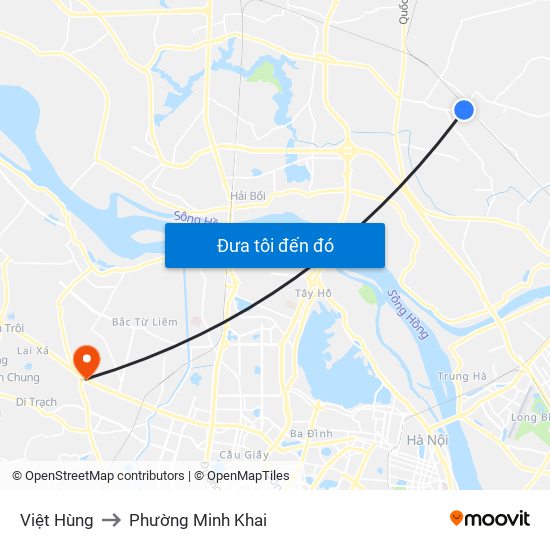 Việt Hùng to Phường Minh Khai map