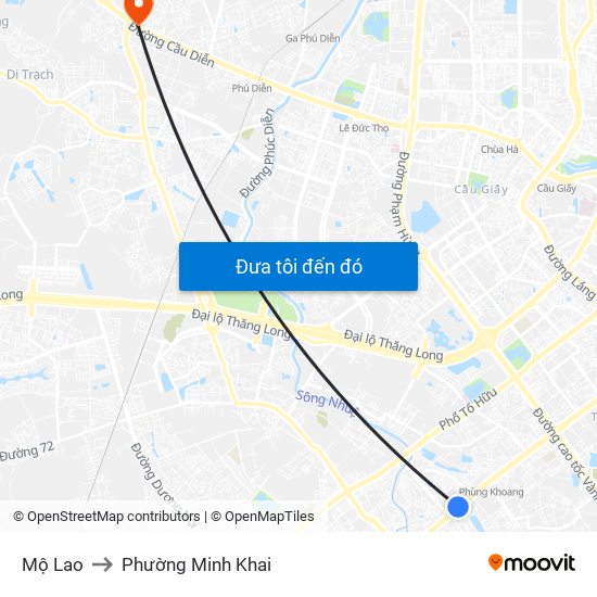 Mộ Lao to Phường Minh Khai map